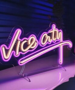 Vice City LED Neon Sign – Pink Retro Wall Decor